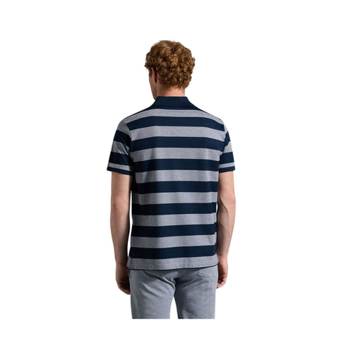 Polo Uomo Iconica a righe con badge Blu grigio PAUL & SHARK- Francavilla Moda